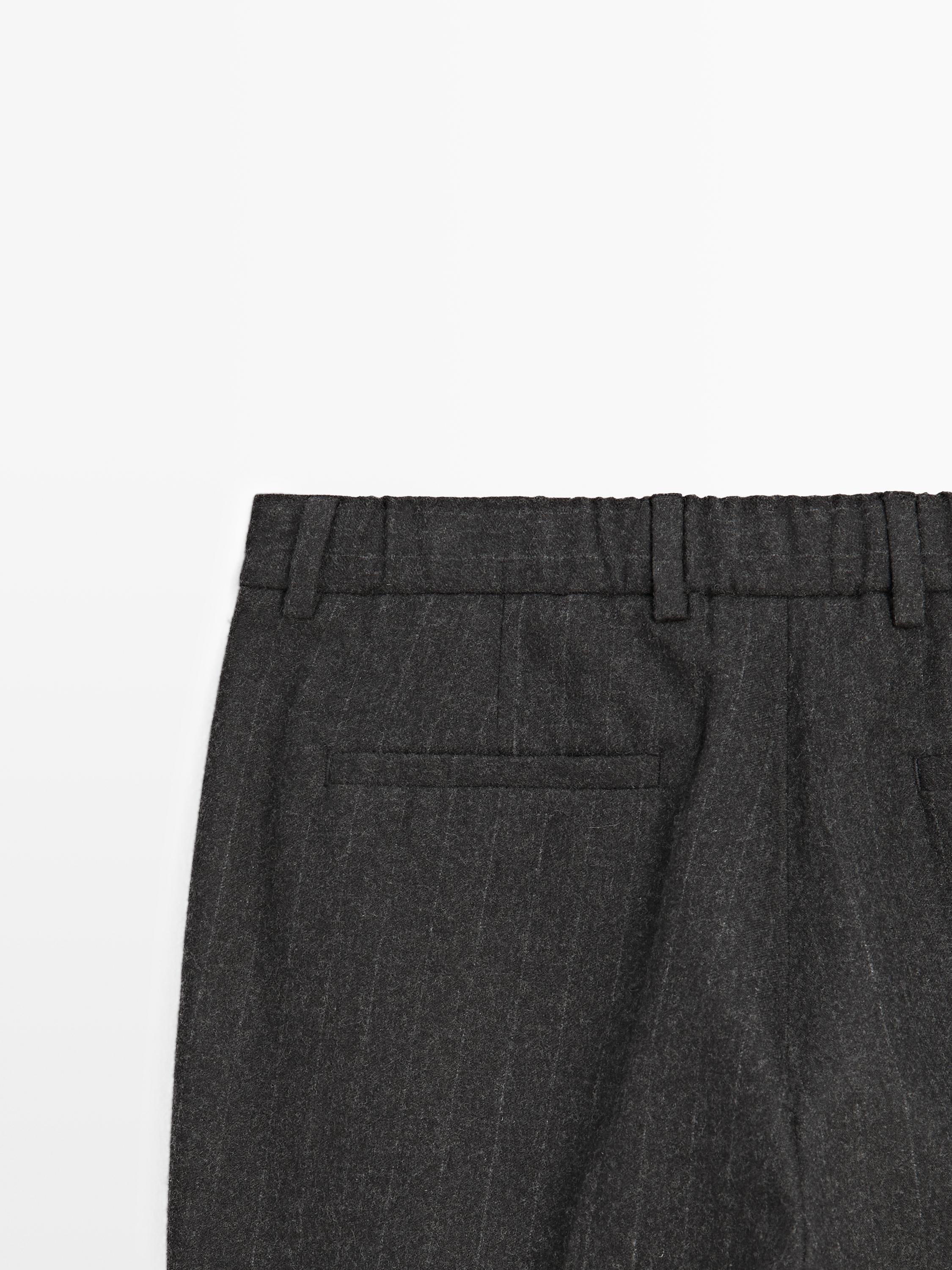 Striped wool blend trousers